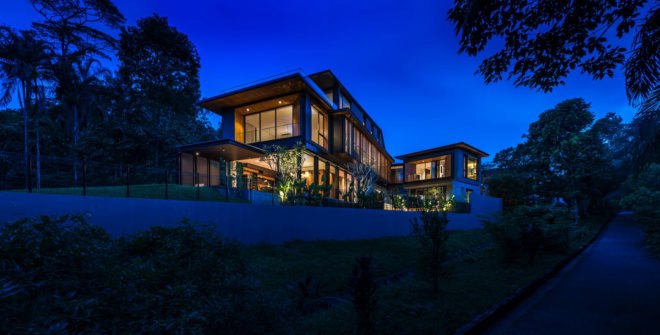 House 24, Park + Associates Pte Ltd, courtyard, Singapore, timber screens, natural light, timber craftsmanship, screens, green architecture, swimming pool, tropical climate, glass facade
