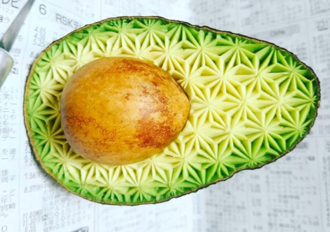 Gaku, apple art, art from food, food