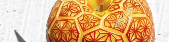 Gaku, apple art, art from food, food