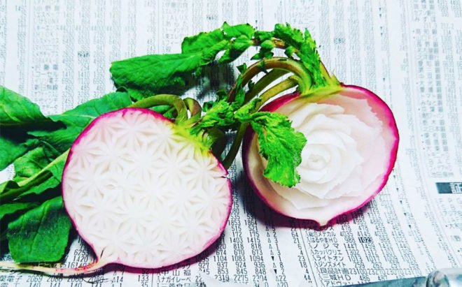 Gaku, apple art, art from food, food