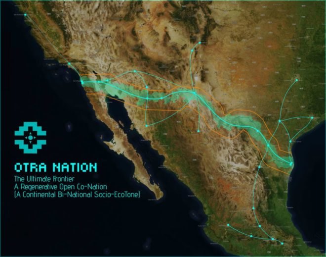 Made Collective, Otra Nation, trump border wall, solar energy, mexico wall, Hyperloops, solar farms, and an entirely new form of nation, border wall design, utopia design, us politics, border wall mexico, shared nation, eco communities, solar communities, collective designers, architecture, humanitarian archiecture,