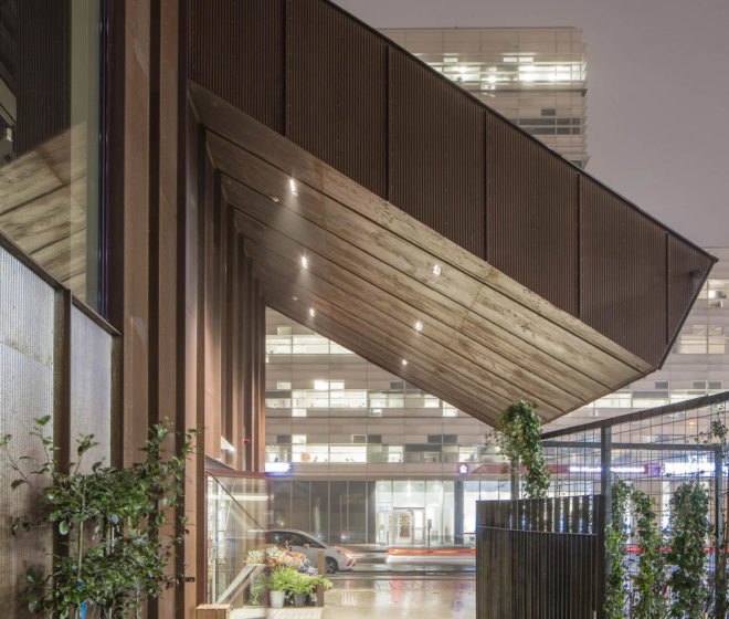 warehouse renovated into food hall, market hall adaptive reuse, Malmö Market Hall, Malmo Market Hall by Wingardh, Nina Totté Karyd and Martin Karyd, Corten steel clad market hall, corten steel in adaptive reuse,