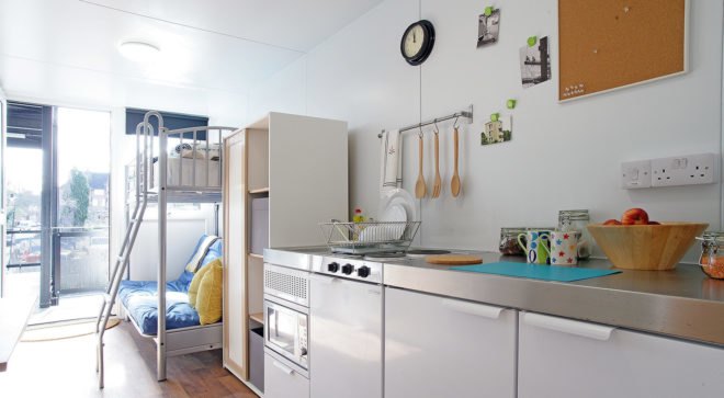 Marston Court, emergency housing, temporary housing, London, affordable housing, shipping containers, brownfield site, CargoTek, ISO Spaces, green architecture, temporary architecture, modular architecture