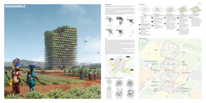 Mashambas Skyscraper by Pawel Lipiński and Mateusz Frankowski, Pawel Lipiński and Mateusz Frankowski, Mashambas Skyscraper, 2017 eVolo skyscraper competition winner, green farming skyscraper