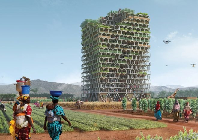 Mashambas Skyscraper by Pawel Lipiński and Mateusz Frankowski, Pawel Lipiński and Mateusz Frankowski, Mashambas Skyscraper, 2017 eVolo skyscraper competition winner, green farming skyscraper