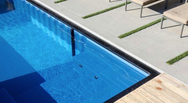 Modpools, shipping containers, swimming pool, prefab, LED lights, prefab structures, temporary structures