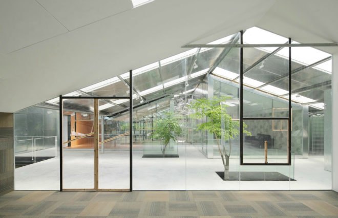 O-office Architects, work studios, plant house, green work-studio, green offices, garden office space, green work space, plants for office space, locally-sourced materials, timber and glass buildings, Guangzhou plant house, Chinese architecture, plant infused buildings, garden space, urban gardens, greenhouse, reformed greenhouse