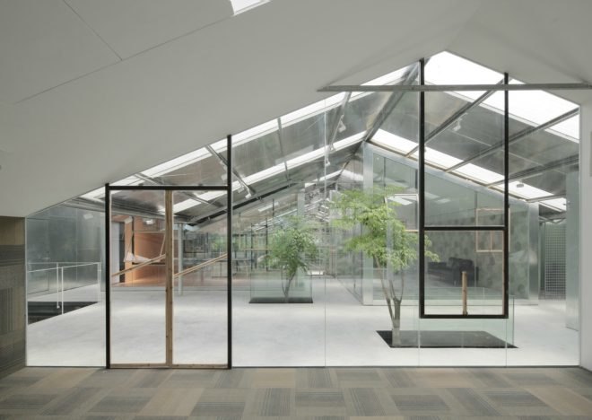 O-office Architects, work studios, plant house, green work-studio, green offices, garden office space, green work space, plants for office space, locally-sourced materials, timber and glass buildings, Guangzhou plant house, Chinese architecture, plant infused buildings, garden space, urban gardens, greenhouse, reformed greenhouse