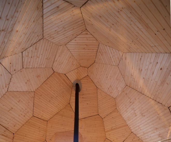 Studio Bigert & Bergström, swedish design, Kiruna sauna, mining towns sweden, Solar Egg, solar pods, solar-powered suanas, solar saunas, sweden saunas, urban design, titanium gold solar egg, LED lighting, solar panels, solar power, LED lights,