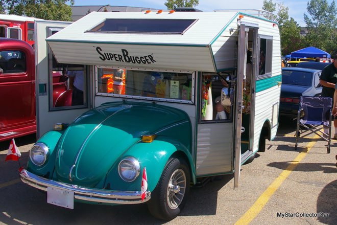 Super Bugger, bug camper, Volkswagen, Volkswagen Beetle, Volkswagen Bug, camper, campers, RV, RVs, hybrid RV, hybrid RVs, automobile, automobiles, vehicle, vehicles, automotive, car show