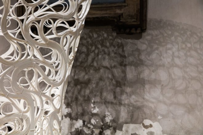 Thallus by Zaha Hadid Architects, White in the City at Milan, White in the City Brera, White in the City Zaha Hadid Architects, Zaha Hadid at Milan Design Week, robot assisted architecture