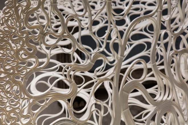 Thallus by Zaha Hadid Architects, White in the City at Milan, White in the City Brera, White in the City Zaha Hadid Architects, Zaha Hadid at Milan Design Week, robot assisted architecture