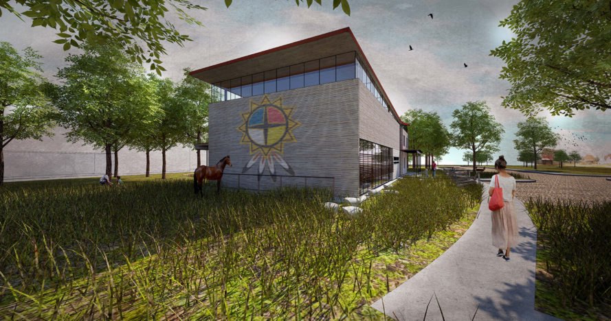 Thunder Valley Regenerative Community Master Plan, Thunder Valley Community Development Corporation (CDC), BNIM, Pyatt Studio, KLJ Engineering, Studio NYL, green masterplan, Indian Reservation, South Dakota, rainwater harvesting, solar power, wind power, geothermal energy, community gathering space