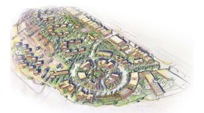 Thunder Valley Regenerative Community Master Plan, Thunder Valley Community Development Corporation (CDC), BNIM, Pyatt Studio, KLJ Engineering, Studio NYL, green masterplan, Indian Reservation, South Dakota, rainwater harvesting, solar power, wind power, geothermal energy, community gathering space