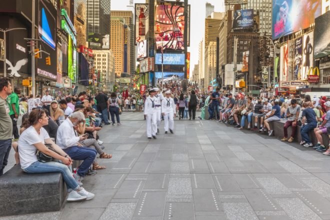 Times Square Redesign by Snohetta, Times Square reconstruction, Times Square benches, Times Square public space transformation, Times Square redevelopment, Times Square official opening