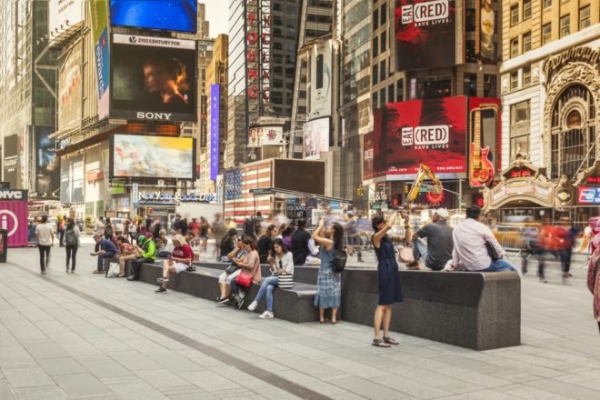Times Square Redesign by Snohetta, Times Square reconstruction, Times Square benches, Times Square public space transformation, Times Square redevelopment, Times Square official opening
