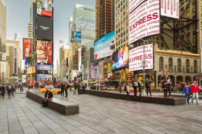 Times Square Redesign by Snohetta, Times Square reconstruction, Times Square benches, Times Square public space transformation, Times Square redevelopment, Times Square official opening