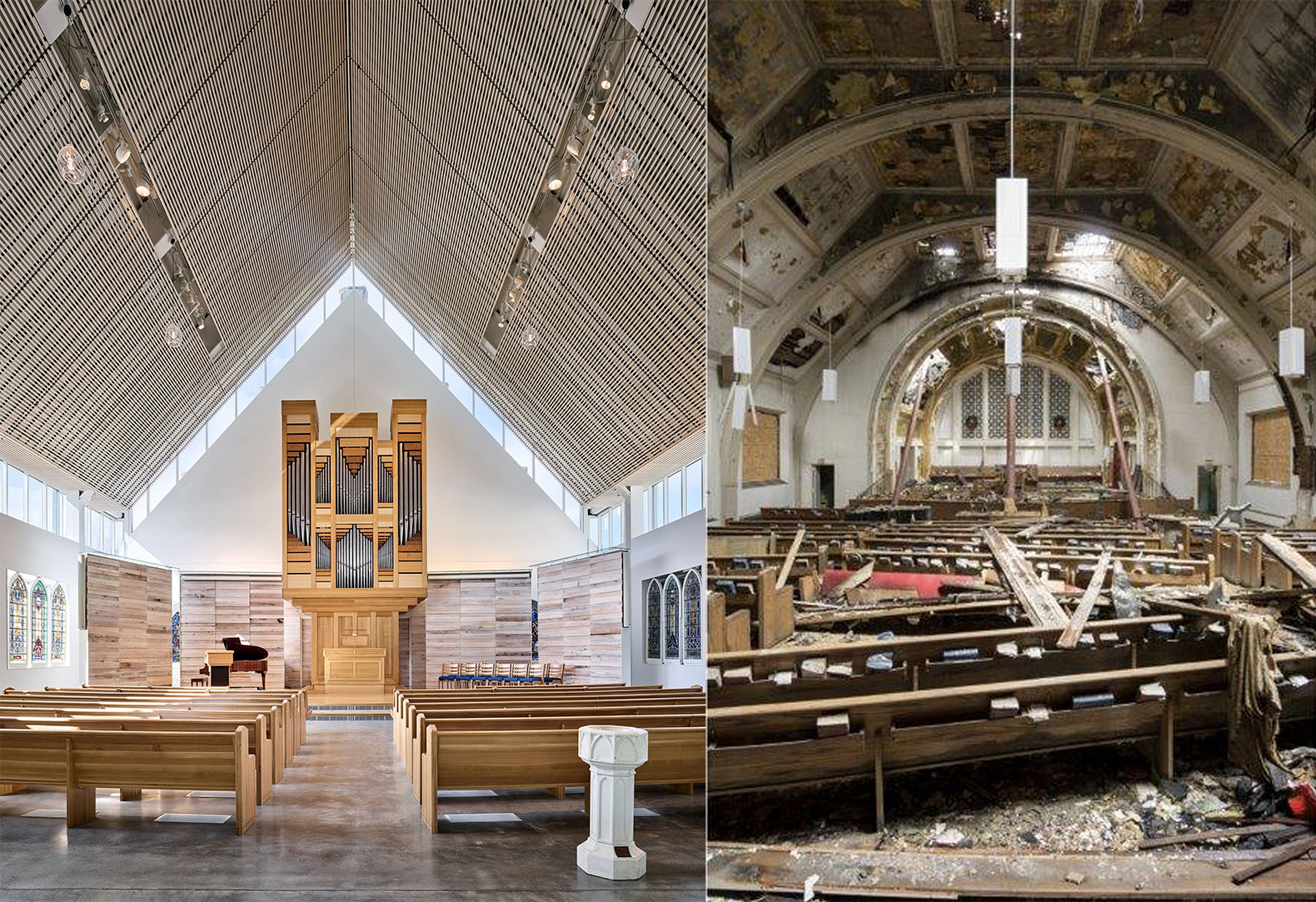 Westport Presbyterian Church restoration, Westport Presbyterian Church in Kansas City, Westport Presbyterian Church renovation by BNIM, Westport Presbyterian Church fire, Westport Presbyterian Church Kansas City AIA award, renovated church architecture,