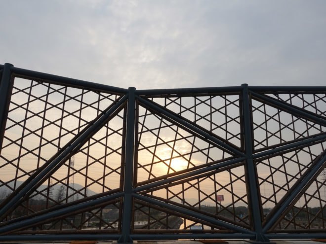 Wuxi Harbor Bridge by Mimesis Architecture Studio, bamboo bridge, bamboo bridge in Dingshu Town, carbonized bamboo, carbonized bamboo bridge, bamboo formwork