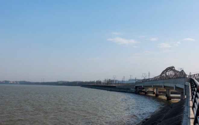 Wuxi Harbor Bridge by Mimesis Architecture Studio, bamboo bridge, bamboo bridge in Dingshu Town, carbonized bamboo, carbonized bamboo bridge, bamboo formwork