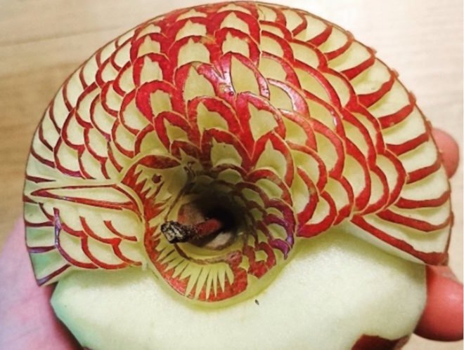 Gaku, apple art, food art, food artist