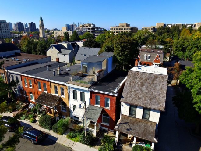 Aleph Bau, twelve tacoma, aluminum cladding, aluminum exterior, toronto row homes, modern architecture, aluminum home exterior, building materials, home design, interio design, minimalist interior design, toronto architecture, modern home design,
