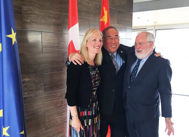 Climate change, climate action, climate leadership, Paris agreement, Paris climate agreement, Paris climate change agreement, Paris deal, Canada, China, European Union, EU, pact, Catherine McKenna, Xie Zhenhua, Miguel Arias Canete