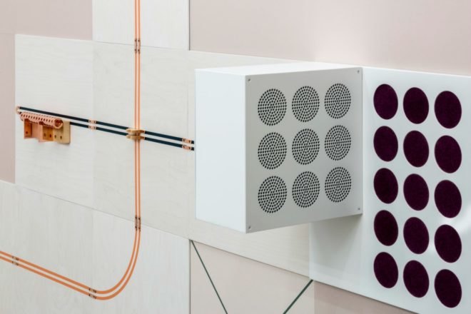 UM Project, Conductive Wallpaper, flavor paper, interior design, wallpaper, conductive wallpaper, unique wallpaper, embedded circuitry wall coverings, wall design, quirky wallpaper, wallpaper design, funky wall paper, interactive wall decor, wall circuitry, interior decor, human circuit boards