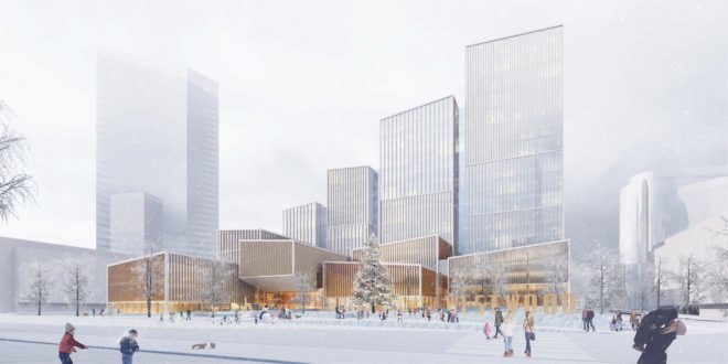 Etobicoke Civic Centre, Etobicoke Civic Centre competition, Etobicoke Civic Centre in Toronto, Etobicoke Civic Centre by Henning Larsen Architects Adamson Associates Architect PMA Landscape Architects, Toronto microclimate