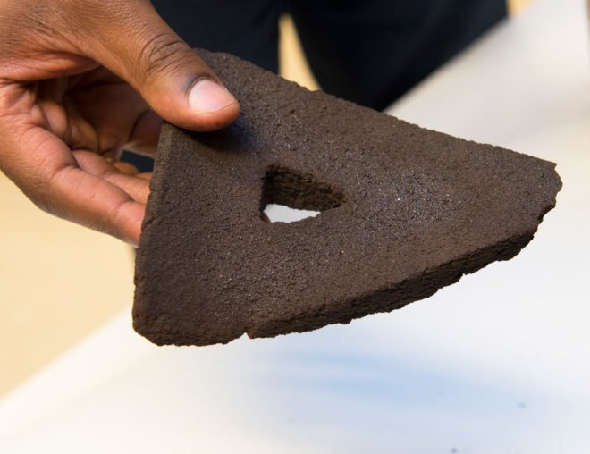 European Space Agency, ESA, DLR German Aerospace Center, moondust, sunlight, concentrated sunlight, moon, RegoLight, regolith, moon colony, moon colonization, moon base, 3D print, 3D printing, 3D printed, brick, bricks, architecture, building materials, space architecture, extraterrestrial materials