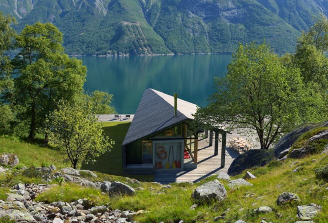Gapahuk by Snøhetta, Gapahuk by Rindalshytter, Rindalshytter cabins, Snøhetta and Rindalshytter, adaptable cabin design, locally sourced materials for cabin architecture, Norway prefabricated cabin