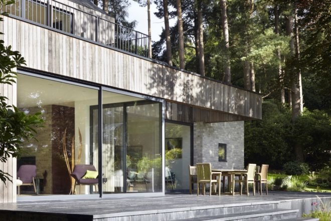 House in the Woods by alma-nac, House in the Woods in England, prefabricated housing, prefab contemporary home, SIPs architecture, SIP prefab home,