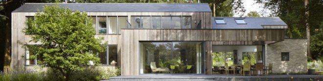 House in the Woods by alma-nac, House in the Woods in England, prefabricated housing, prefab contemporary home, SIPs architecture, SIP prefab home,