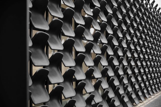 MY DVA group, CHYBIK+KRISTOF, Ondrej Chybik, Michal Kristol, reuse, recycled furniture, chair facade, chair building, green renovation