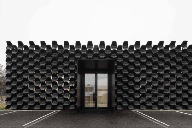 MY DVA group, CHYBIK+KRISTOF, Ondrej Chybik, Michal Kristol, reuse, recycled furniture, chair facade, chair building, green renovation