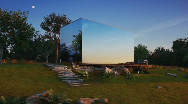 OOD, ÖÖD homes, tiny pop up hotel rooms, tiny moveable homes, Estonian home startup, pop up homes, modular tiny homes, mirrored glass architecture