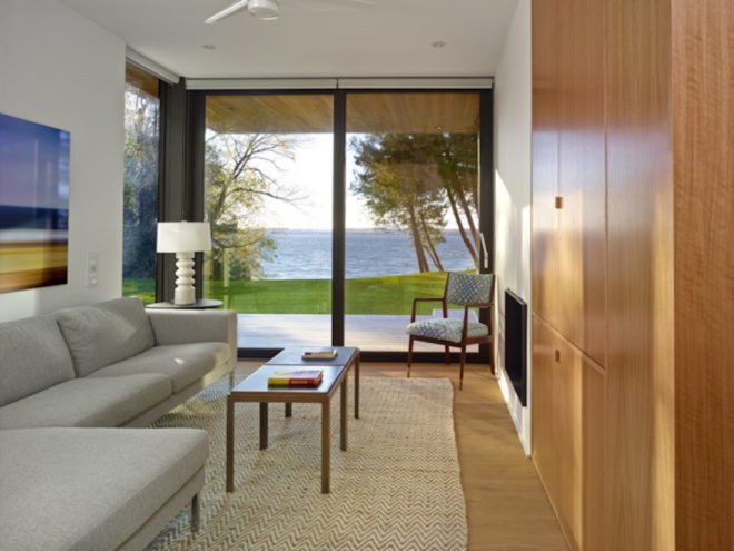 Pointe Cabin by Superkül architects, Pointe Cabin on Lake Simcoe, retreat within a retreat architecture, prefabricated cabin, factory built cabin, pre built cabin, prefabricated architecture, timber cabin in Ontario