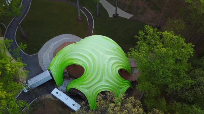 The Chrysalis by THEVERYMANY, Merriweather Park amphitheater, Merriweather Park The Chrysalis, The Chrysalis Maryland, The Chrysalis by Zahner, THEVERYMANY in Maryland,