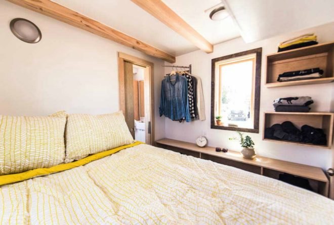 Tumbleweeds Roanoke Tiny Home, Roanoke Tiny Home, Tumbleweed Home, tiny home living, tiny home design, tiny home roanoke, tiny cabin design, wood paneling, wooden cabins, storage space tiny homes, off grid cabins, off grid living