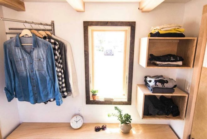 Tumbleweeds Roanoke Tiny Home, Roanoke Tiny Home, Tumbleweed Home, tiny home living, tiny home design, tiny home roanoke, tiny cabin design, wood paneling, wooden cabins, storage space tiny homes, off grid cabins, off grid living
