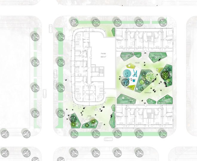 Vasteras skyscraper by CF Moller, solar powered tower, solar powered mixed-use buildings, green roofed high rises in Sweden, Swedish tall architecture, Swedish energy efficient architecture, Västerås architecture, Västerås residential tower, Riksbyggen architecture competition