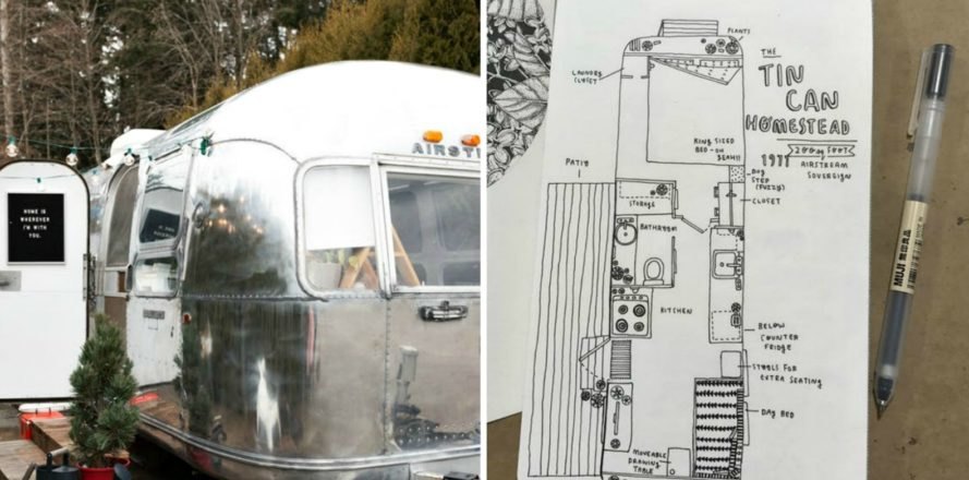 Tin Can Homestead, Vintage Airstream Renovation, 1971 Airstream Sovereign, scandinavian design, airstream renovations, airstream design, airstream homes, airstream conversions, tiny home living, tiny home design, minimalist design, small space design, space saving design techniques, renovating old campervans, camper renovation, diy camper renovation