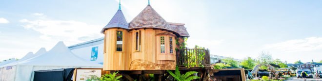 Blue Forest, tree house, tree house design, RHS Chelsea Flower 2017, timber tree houses, timber tiny homes, tree escapes, off grid homes, tree living, forest living, forest homes, cedar tree houses, cedar homes, flower exhitions chelsea, chelsea flower show