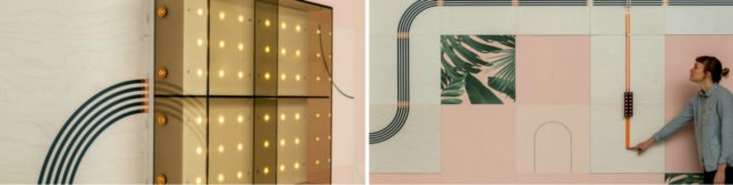 UM Project, Conductive Wallpaper, flavor paper, interior design, wallpaper, conductive wallpaper, unique wallpaper, embedded circuitry wall coverings, wall design, quirky wallpaper, wallpaper design, funky wall paper, interactive wall decor, wall circuitry, interior decor, human circuit boards