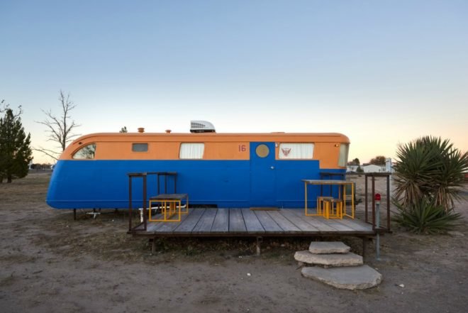 El Cosmico Trailer Park, restored trailers, retro trailer park, el cosmic trailer homes, restored trailer parks, off grid living, marfa, texas, marfa trailer park, off grid trailers, trailer conversions, van conversions, nomadic living, yurts in marfa, camping in marfa, trailer rentals marfa