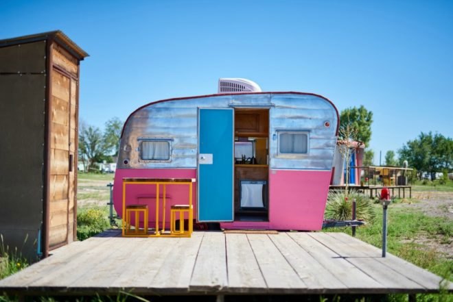 El Cosmico Trailer Park, restored trailers, retro trailer park, el cosmic trailer homes, restored trailer parks, off grid living, marfa, texas, marfa trailer park, off grid trailers, trailer conversions, van conversions, nomadic living, yurts in marfa, camping in marfa, trailer rentals marfa