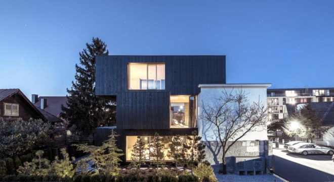 3Shoebox House, Ofis Arhitekti, green renovation, Ljubljana, natural light, staircase, concrete, podium, green architecture
