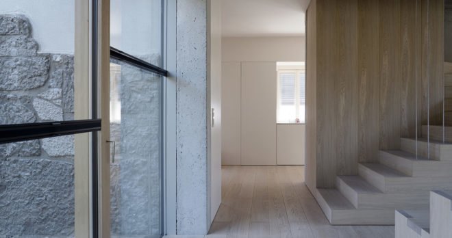 3Shoebox House, Ofis Arhitekti, green renovation, Ljubljana, natural light, staircase, concrete, podium, green architecture