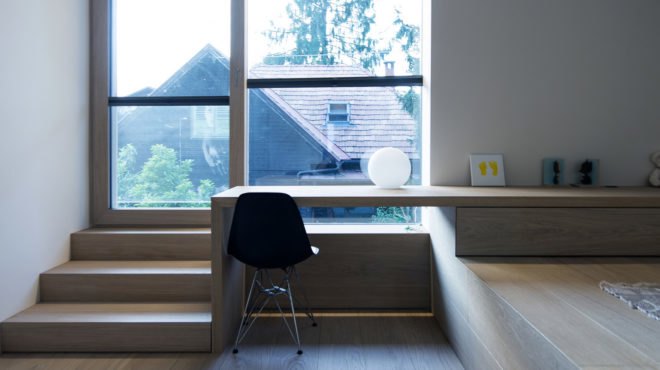 3Shoebox House, Ofis Arhitekti, green renovation, Ljubljana, natural light, staircase, concrete, podium, green architecture