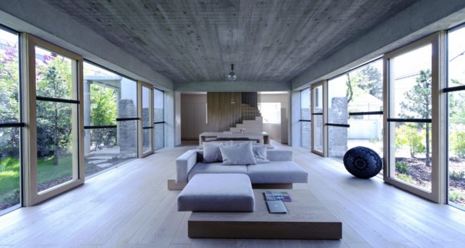 3Shoebox House, Ofis Arhitekti, green renovation, Ljubljana, natural light, staircase, concrete, podium, green architecture